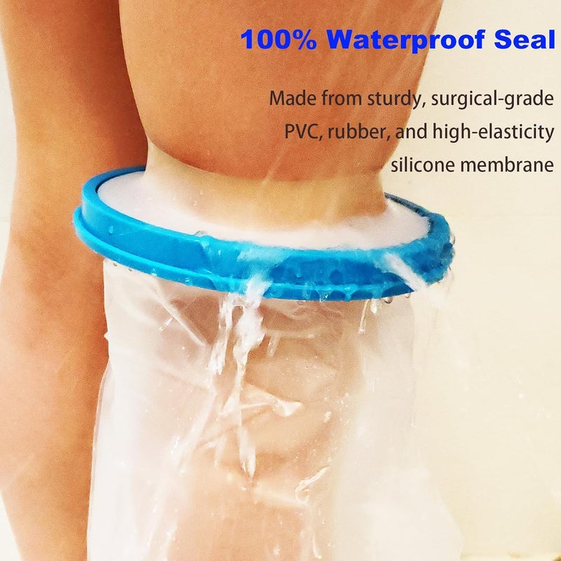 Tideshake Waterproof Leg Cast Cover for Showering, Reusable Adult Short Leg Cast Protector, Cast Covers for Shower Leg, Cast Bag for Shower, Cast Cover for Showering Foot(Upgraded Waterproof Ring) - Image 2